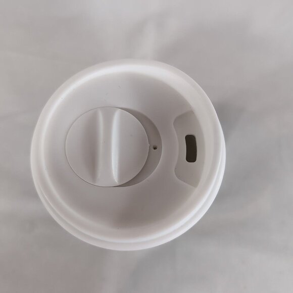 David's Tea Travel Mug Tumbler Lid Coffee Cup Teal Blue White Ceramic Logo Icon - Picture 6 of 10